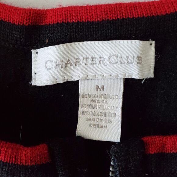 Vintage Wool Holiday Vest Embroider Topiary Charter Club Sz M Grandmacore Winter - Picture 5 of 6